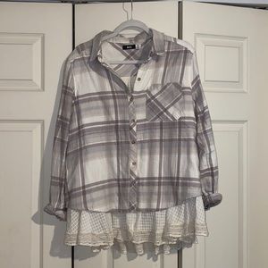 Urban Outfitters BDG flannel with lace ruffle bottom